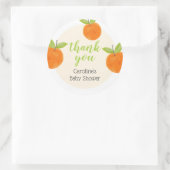 リトルかわいこちゃんオレンジ赤ちゃんシャワーありがとう ラウンドシール (バッグ)