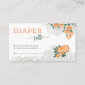 リトルかわいこちゃんオレンジ赤ちゃんシャワーおむつラッフル エンクロージャーカード (正面)