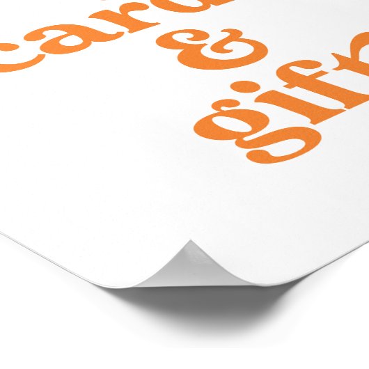 リトルかわいこちゃんオレンジ赤ちゃんシャワーカードとギフト ポスター (角)