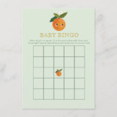 リトルかわいこちゃんオレンジ赤ちゃんシャワーゲームベビービンゴ エンクロージャーカード (正面)