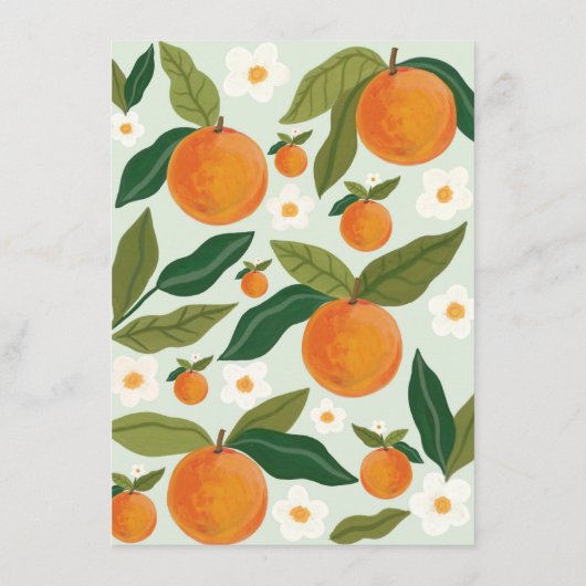 リトルかわいこちゃんオレンジ赤ちゃんシャワーゲームベビービンゴ エンクロージャーカード (裏面)