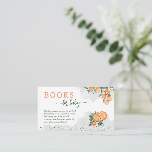 リトルかわいこちゃんオレンジ赤ちゃんシャワーブックリクエスト エンクロージャーカード (スタンド正面)