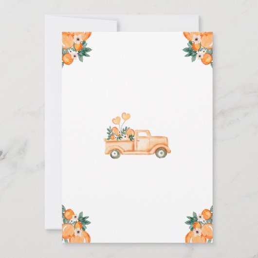 リトルかわいこちゃんオレンジ赤ちゃんシャワーベビービンゴ 招待状 (裏面)