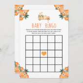 リトルかわいこちゃんオレンジ赤ちゃんシャワーベビービンゴ 招待状 (正面/裏面)