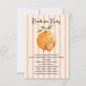 リトルかわいこちゃんオレンジ赤ちゃんシャワーベビー本 招待状 (正面)