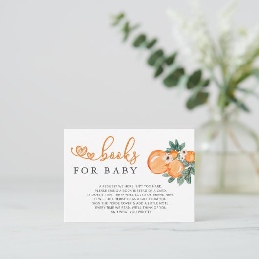 リトルかわいこちゃんオレンジ赤ちゃんシャワー本リクエストEnclo エンクロージャーカード (スタンド正面)