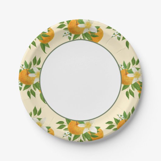 リトルかわいこちゃんオレンジ赤ちゃんシャワー – マーケオーガニックット ペーパープレート (正面)