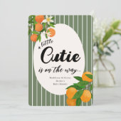 リトルかわいこちゃんオレンジ赤ちゃんシャワー – マーケオーガニックット 招待状 (スタンド正面)