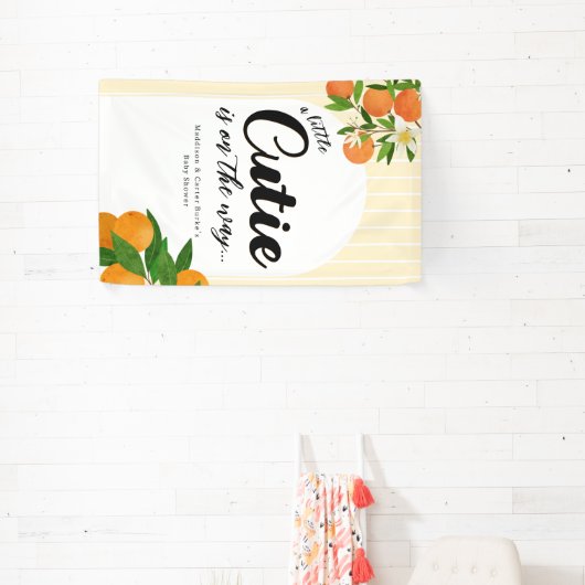 リトルかわいこちゃんオレンジ赤ちゃんシャワー – マーケオーガニックット 横断幕 (インサイチュ)