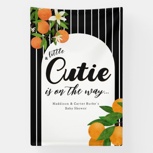 リトルかわいこちゃんオレンジ赤ちゃんシャワー – マーケオーガニックット 横断幕 (縦)