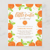 リトルかわいこちゃんオンウェイオレンジベビーシャワー招待状 (正面)