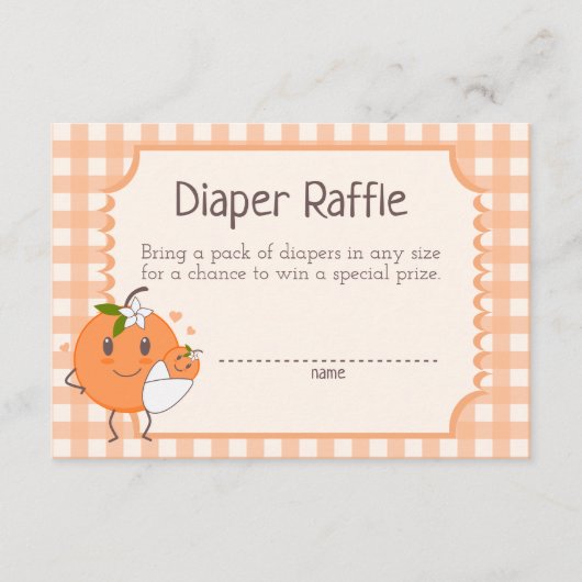 リトルかわいこちゃんオンザウェイかわいいオレンジのおむつラッフル エンクロージャーカード (正面)