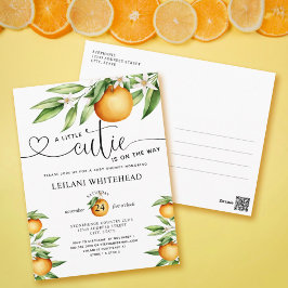 リトルかわいこちゃんオンザウェイウォーターカラーベビーシャワー ポストカード