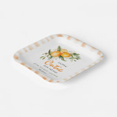 リトルかわいこちゃんオンザウェイオレンジ柑橘系ベビーシャワー ペーパープレート (傾斜あり)