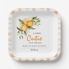リトルかわいこちゃんオンザウェイオレンジ柑橘系ベビーシャワー ペーパープレート