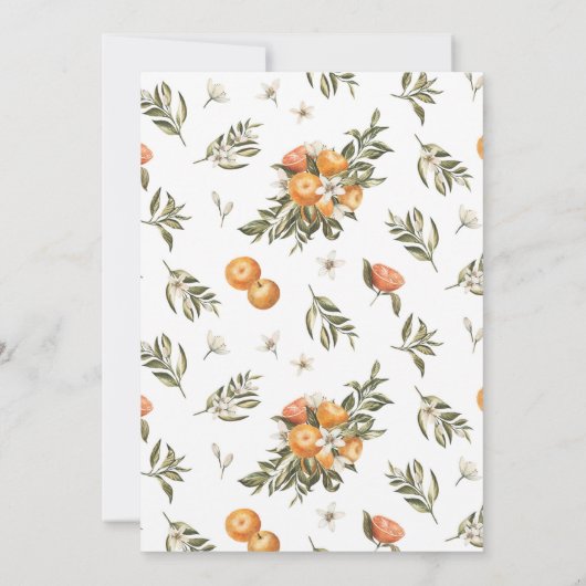 リトルかわいこちゃんオンザウェイオレンジ柑橘系ベビーシャワー 招待状 (裏面)