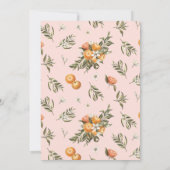 リトルかわいこちゃんオンザウェイオレンジ柑橘系ベビーシャワー 招待状 (裏面)