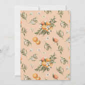 リトルかわいこちゃんオンザウェイオレンジ柑橘系ベビーシャワー 招待状 (裏面)