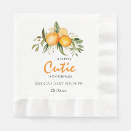 リトルかわいこちゃんオンザウェイオレンジ柑橘系ベビーシャワー 縁ありランチョンナプキン