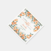 リトルかわいこちゃんオンザウェイオレンジ色のベビーシャワー スタンダードカクテルナプキン (角)