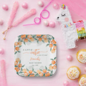 リトルかわいこちゃんオンザウェイオレンジ色のベビーシャワー ペーパープレート (パーティー)