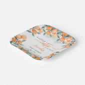 リトルかわいこちゃんオンザウェイオレンジ色のベビーシャワー ペーパープレート (傾斜あり)