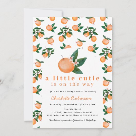 リトルかわいこちゃんオンザウェイオレンジ 招待状 (正面)