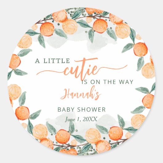 リトルかわいこちゃんオンザウェイベビーシャワー封筒用シール ラウンドシール (正面)