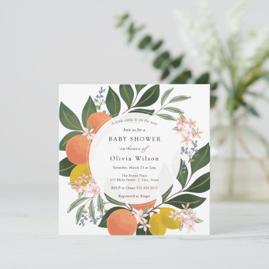 リトルかわいこちゃんオンザウェイベビーシャワー招待状 招待状 (スタンド正面)