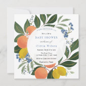 リトルかわいこちゃんオンザウェイボーイベビーシャワー招待状 招待状 (正面)