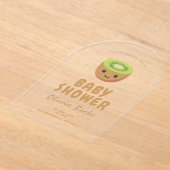 リトルかわいこちゃんキウイベビーシャワー アクリル招待状 (レイダウン)