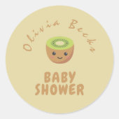 リトルかわいこちゃんキウイベビーシャワー ラウンドシール (正面)