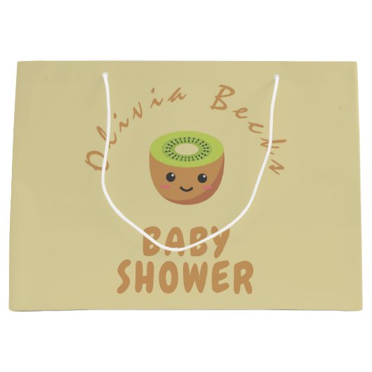 リトルかわいこちゃんキウイベビーシャワー ラージペーパーバッグ (正面)