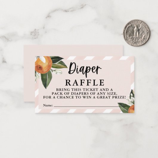 リトルかわいこちゃんクレメンチンガールおむつラッフル ノートカード (正面/裏面インサイチュ)