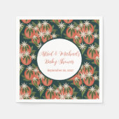 リトルかわいこちゃんクレメンチングリーンニュートラルベビーシャワー スタンダードカクテルナプキン (正面)