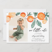リトルかわいこちゃんクレメンチンフォト誕生日招待状 招待状 (正面)