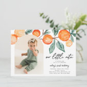 リトルかわいこちゃんクレメンチンフォト誕生日招待状 招待状 (スタンド正面)