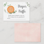 リトルかわいこちゃんクレメンチンベビーシャワーおむつラッフル エンクロージャーカード (正面/裏面)