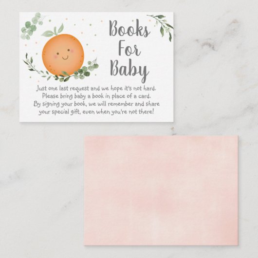 リトルかわいこちゃんクレメンチンベビーシャワーブックリクエスト エンクロージャーカード (正面/裏面)