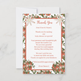 リトルかわいこちゃんクレメンチン | 柑橘系ベビーシャワー サンキューカード