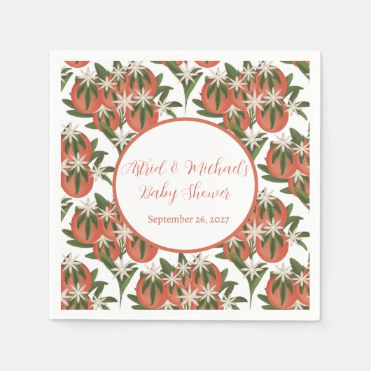 リトルかわいこちゃんクレメンチン | 柑橘系ベビーシャワー スタンダードカクテルナプキン (正面)