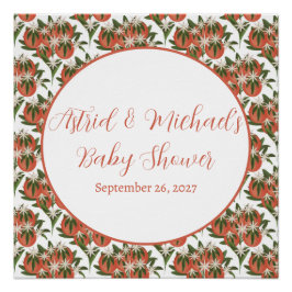 リトルかわいこちゃんクレメンチン | 柑橘系ベビーシャワー ポスター