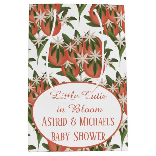 リトルかわいこちゃんクレメンチン | 柑橘系ベビーシャワー ミディアムペーパーバッグ (正面)