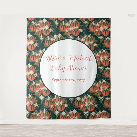 リトルかわいこちゃんクレメンチン | 柑橘類テーマベビーシャワー タペストリー (正面)