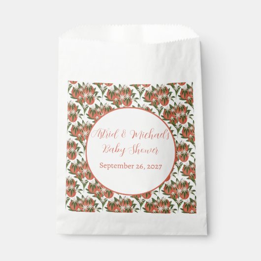 リトルかわいこちゃんクレメンチン | 柑橘類テーマベビーシャワー フェイバーバッグ (正面)