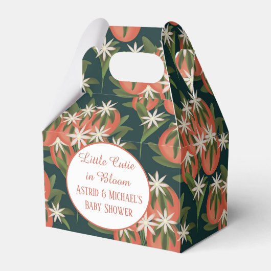 リトルかわいこちゃんクレメンチン| 柑橘類テーマベビーシャワー フェイバーボックス (正面サイド)