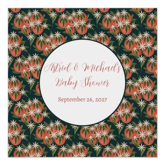 リトルかわいこちゃんクレメンチン| 柑橘類テーマベビーシャワー ポスター (正面)