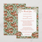 リトルかわいこちゃんクレメンティンセージ中性ベビーシャワー サンキューカード (正面/裏面)