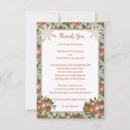 リトルかわいこちゃんクレメンティンセージ中性ベビーシャワー サンキューカード