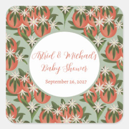 リトルかわいこちゃんクレメンティンセージ | 柑橘系ベビーシャワー スクエアシール